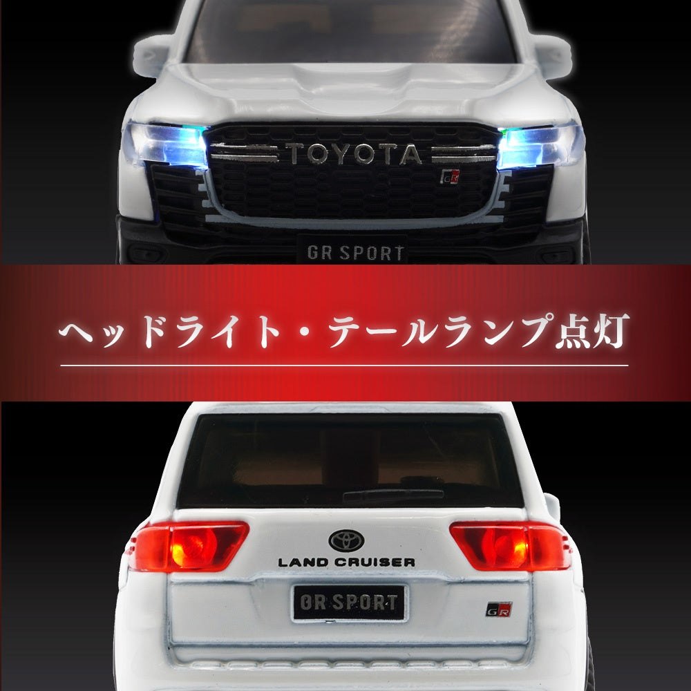 走行時の前後LEDライトを紹介する画像。